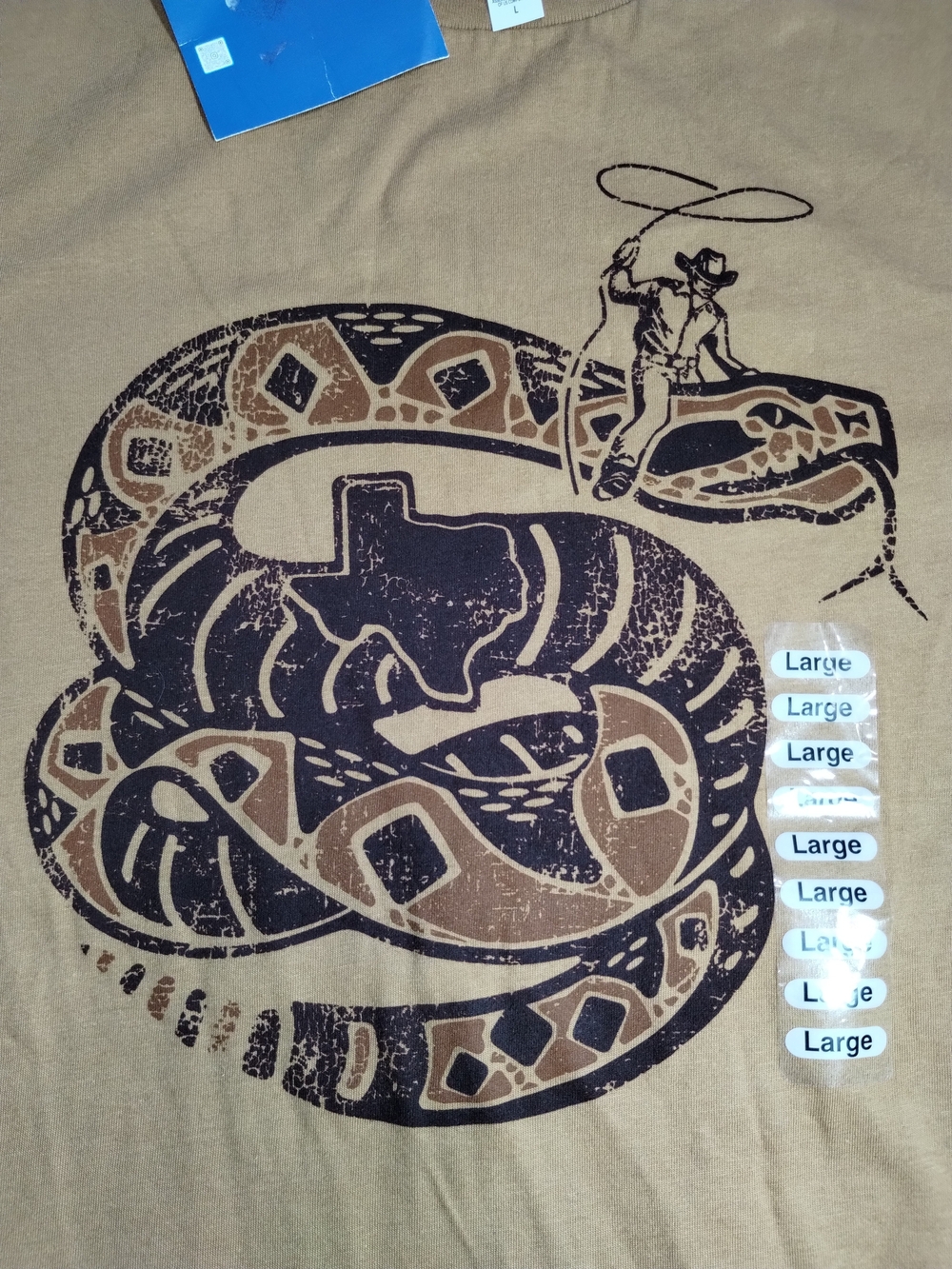 Men's Short Sleeve Graphic Tee in Brown with Snake Design - Picture 9 of 9